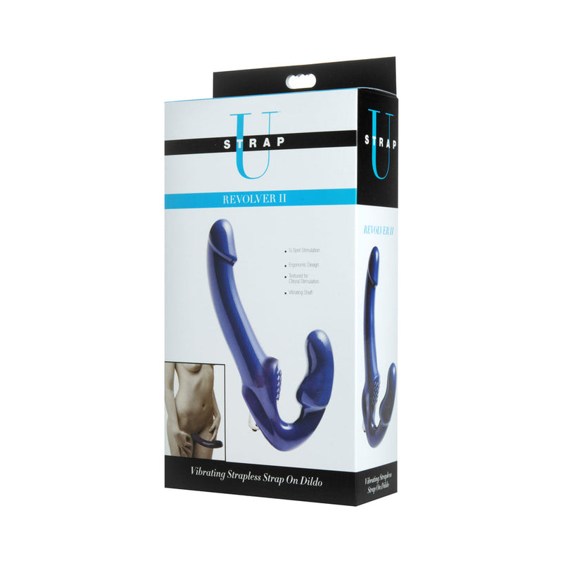 Strap U Revolver II Strapless Strap On Dildo (Blue)