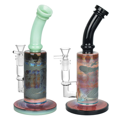 Mermaid Etched Water Pipe - 9.25"/14mm F/Colors Vary - Headshop.com