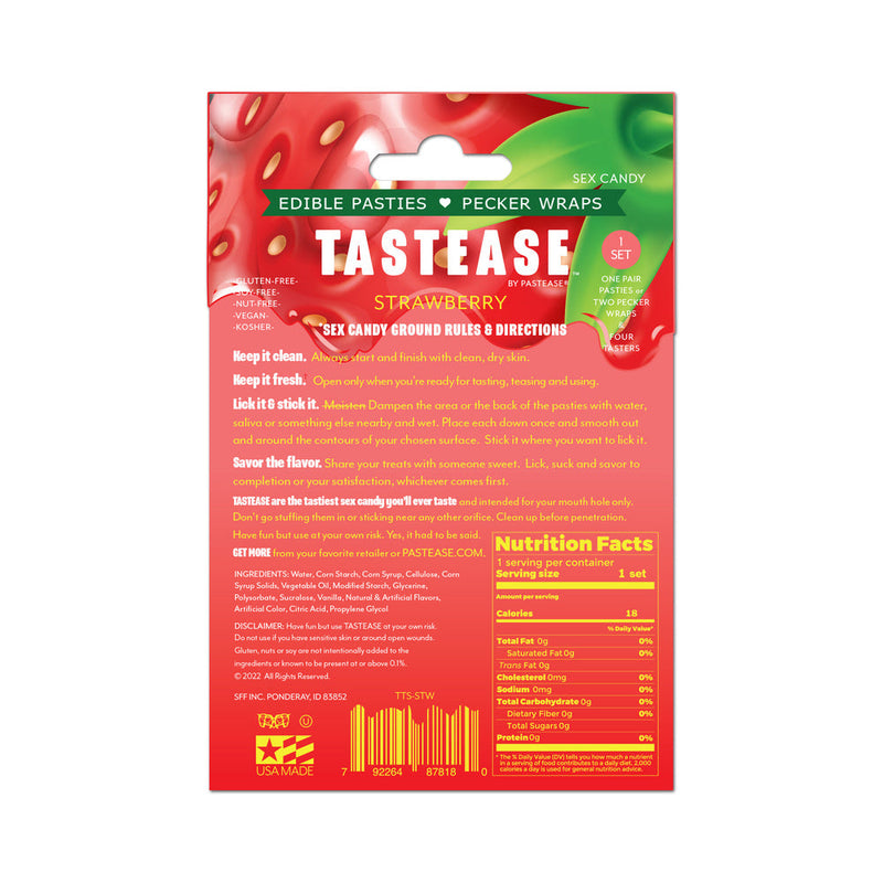 Tastease by Pastease Strawberry Candy Edible Pasties & Pecker Wraps