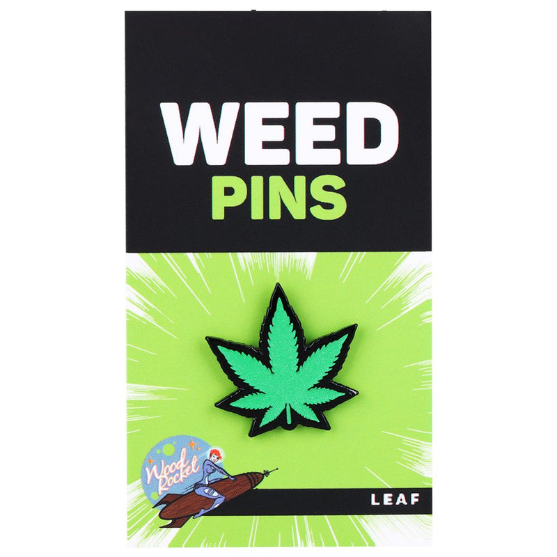 Wood Rocket Hemp Leaf Soft Enamel Lapel Pin