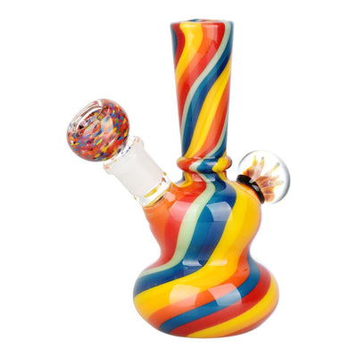 Flowering Rainbow Swirl Glass Water Pipe - 6" / 14mm F - Headshop.com