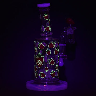 Pulsar Strawberry Cough Glow In The Dark Dab Rig Kit - 8" / 14mm F - Headshop.com