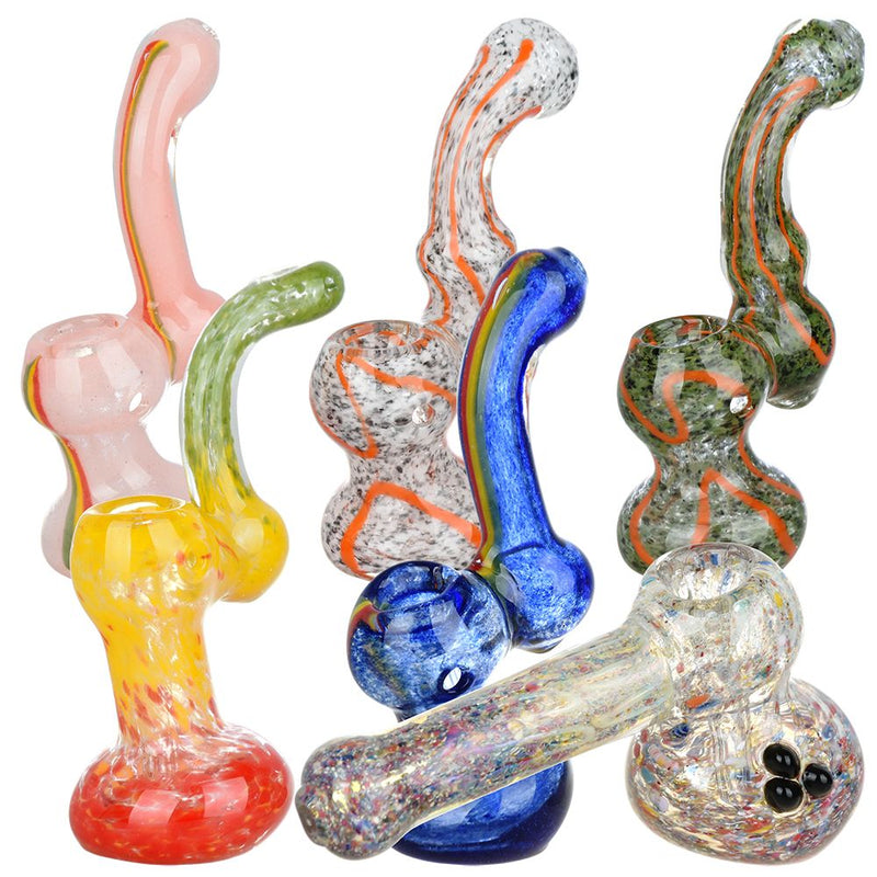 6CT BUNDLE - Mixed Assortment Glass Sherlock Bubblers - 5.25" - Headshop.com