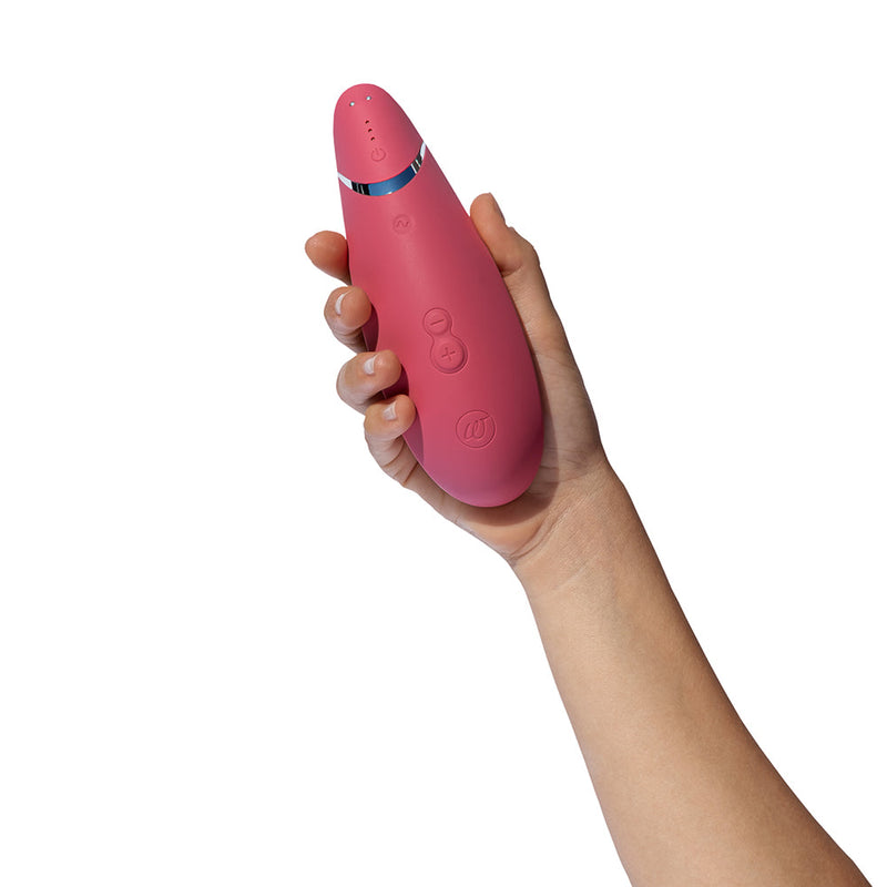 Womanizer Premium 2 Rechargeable Silicone Luxurious Pleasure Air Clitoral Stimulator Raspberry