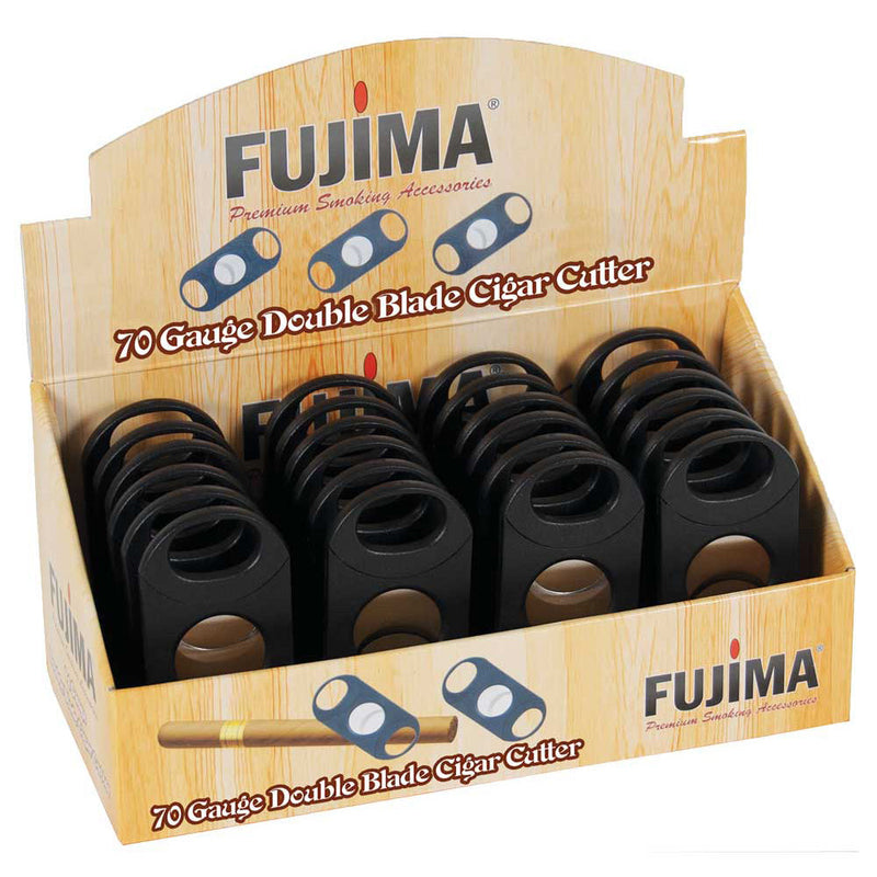 Fujima 70 Gauge Double Blade Cigar Cutter - 24pc Display - Headshop.com