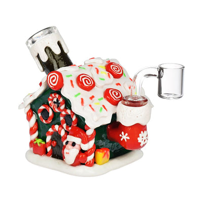 Holiday Gingerbread House Glass Dab Rig - 4.5" / 14mm F