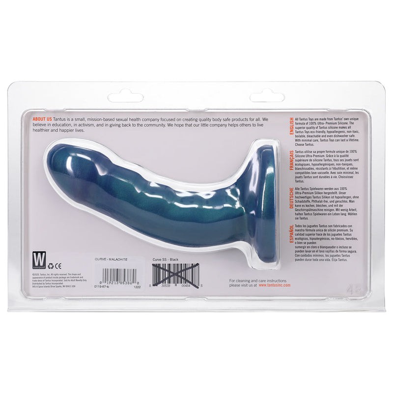 Tantus Curve 6.5 in. Dildo Soft Malachite