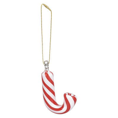 Santa's Secret Hangable Glass Christmas Ornament Hand Pipe - 3.25" / Candy Cane - Headshop.com