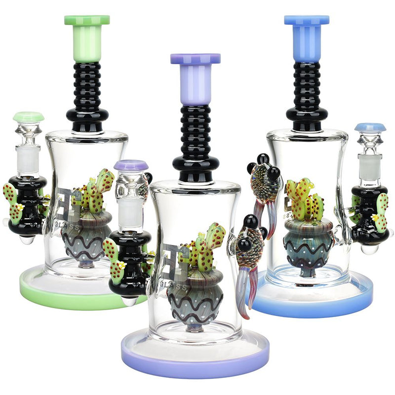 EG Glass Cactus Glass Water Pipe - 10.25" / 14mm F - Headshop.com