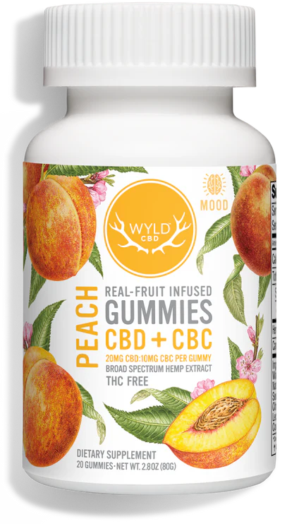 WYLD Real Fruit CBD + CBC Gummies Peach (60MG -1200MG) - Headshop.com