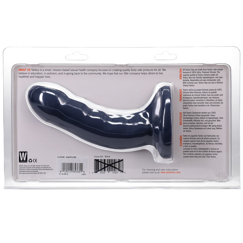 Tantus Curve 6.5 in. Dildo Medium-Firm Sapphire