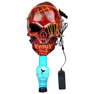 Scary Skull Light Up Gas Mask & Acrylic Water Pipe - 8" - Headshop.com