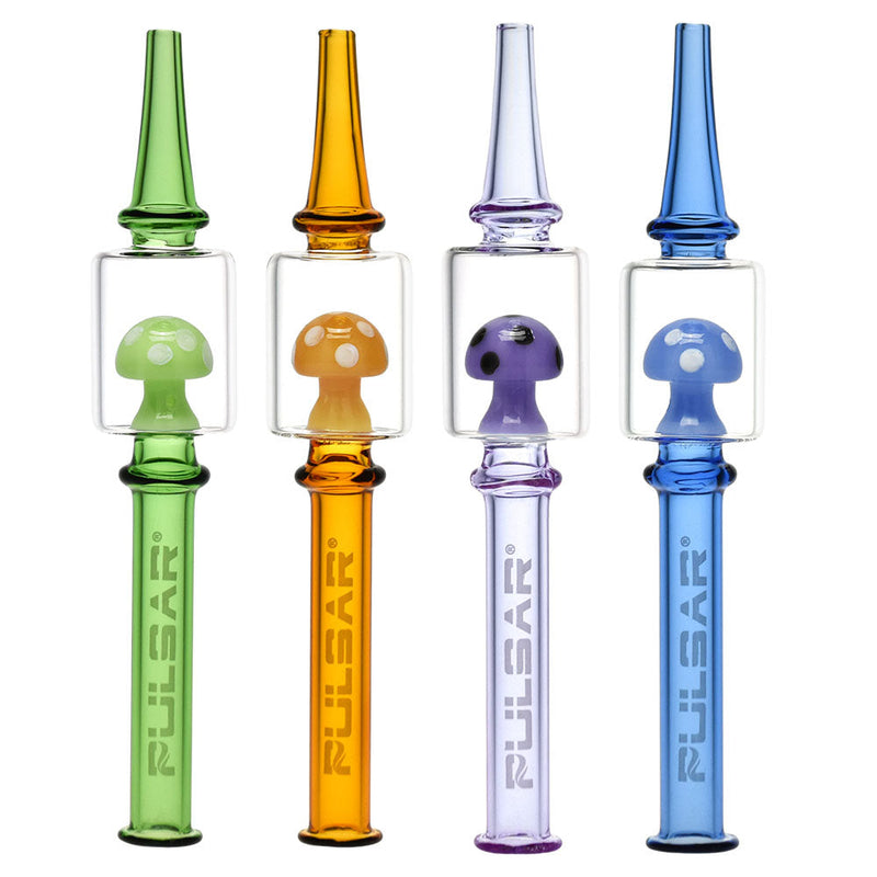 Pulsar Magic Mushroom Dab Straw | 6" | 4pc Set - Headshop.com