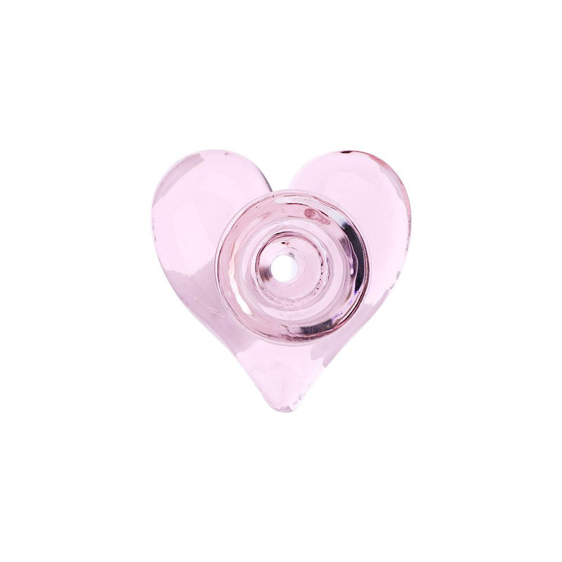 4CT BUNDLE - Pink Heart Glass Herb Slide - 14mm M