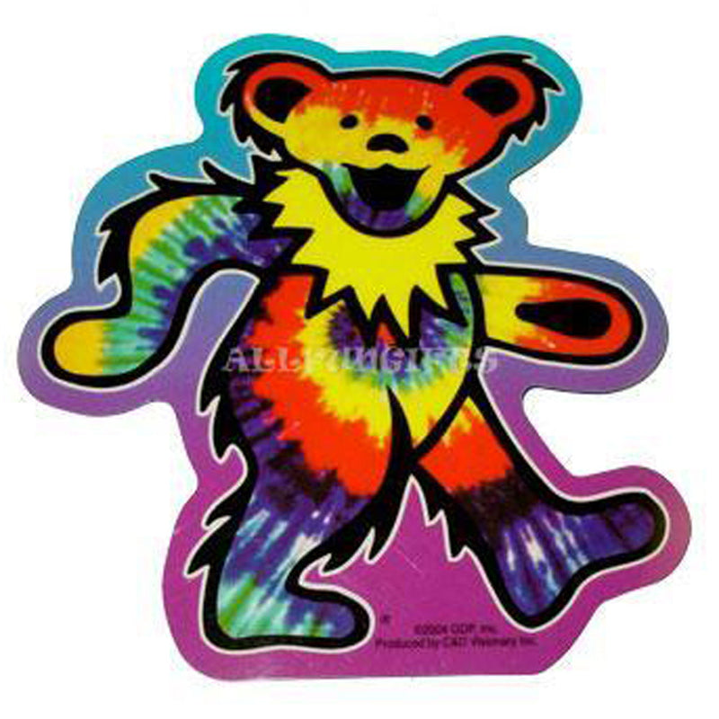 Bear Shape Grateful Dead Tie-Dye Bear Sticker - Headshop.com