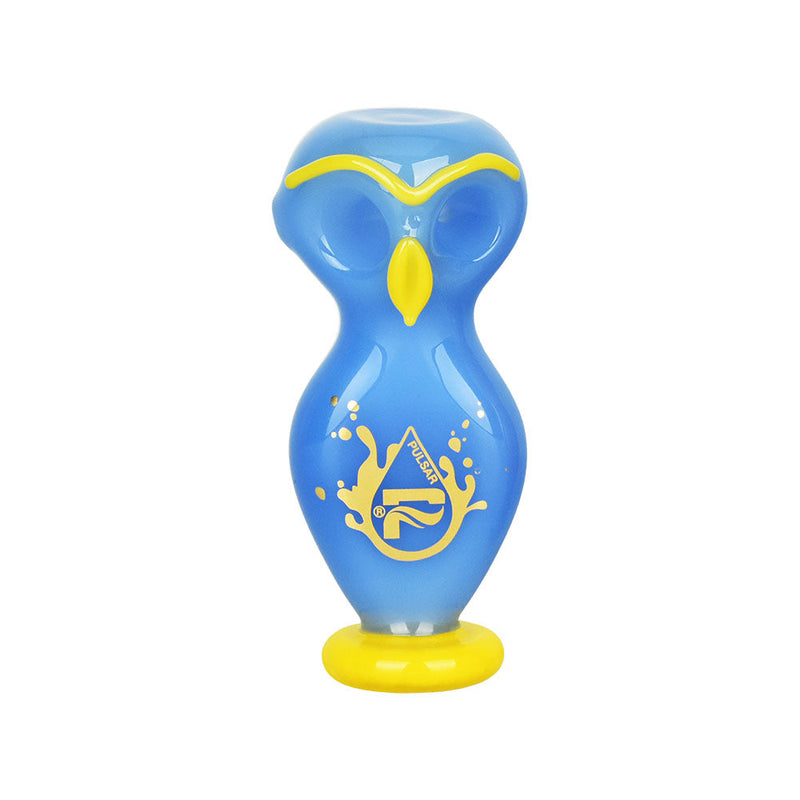 Pulsar Wise Owl Double Bowl Hand Pipe - 4"/Colors Vary - Headshop.com