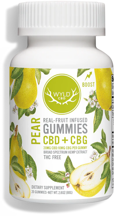 WYLD Real Fruit CBD + CBG Gummies Pear - (60MG - 1200MG) - Headshop.com