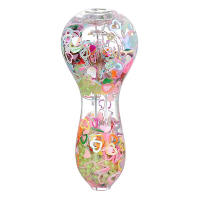 Pastel Paradise Glow Beads Glycerin Glass Hand Pipe - 3.75"