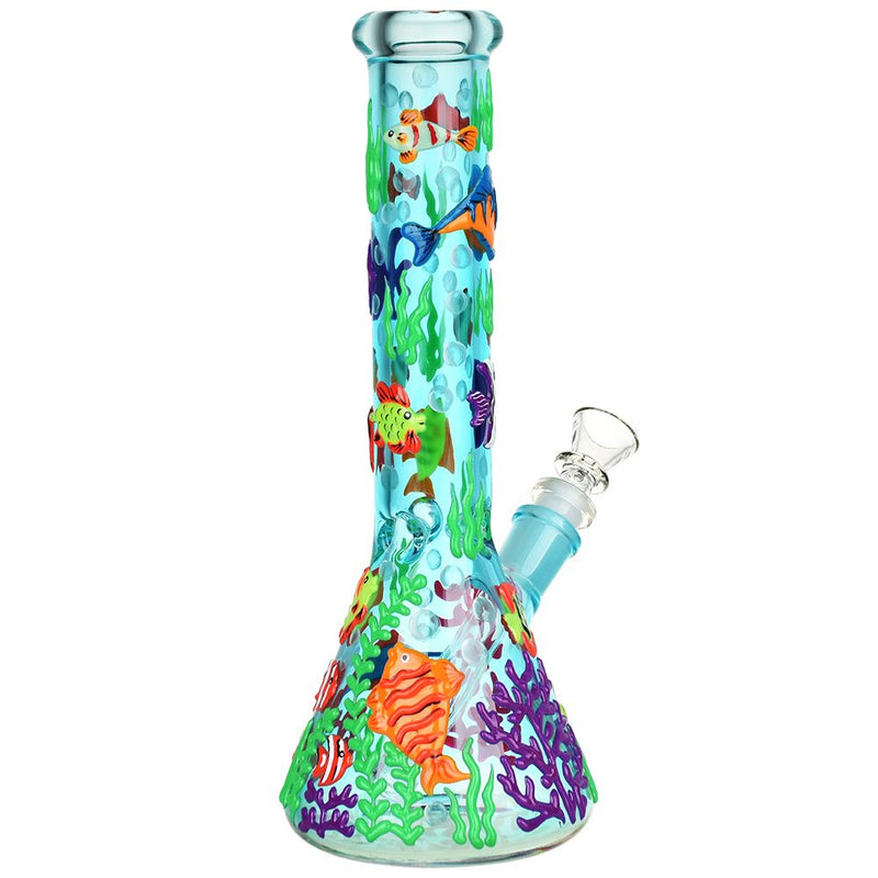 Reef Riot Glow In The Dark Beaker Water Pipe - 10" / 14mm F - Headshop.com