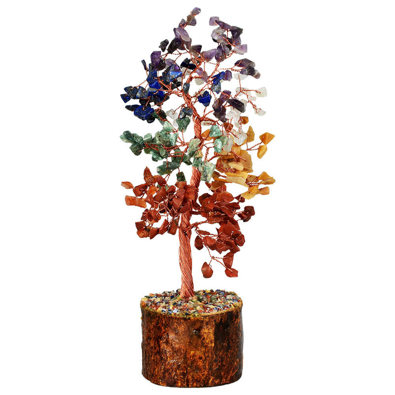 Decorative Rainbow Connection Crystal Wire Tree w/ Wood Base - 9.5" - Headshop.com