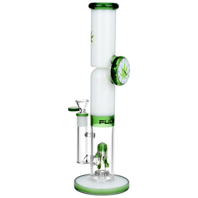 Pulsar 420 O'Clock Glow In The Dark Straight Tube Water Pipe - 13" / 14mm F - Headshop.com