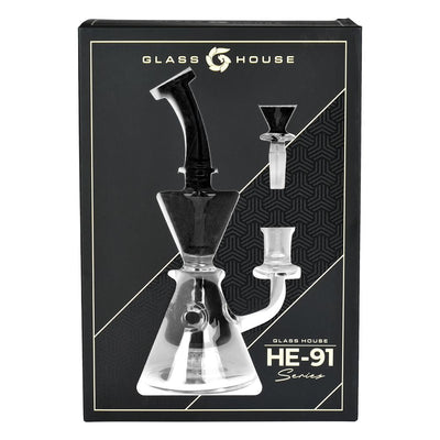 Glass House Two-Toned Hourglass Water Pipe - 8" / 14mm F / Colors Vary