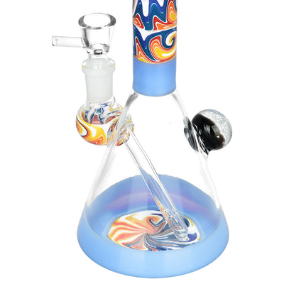 Serenity Wig Wag Dichro Ball Water Pipe | 10" | 14mm F | Colors Vary - Headshop.com