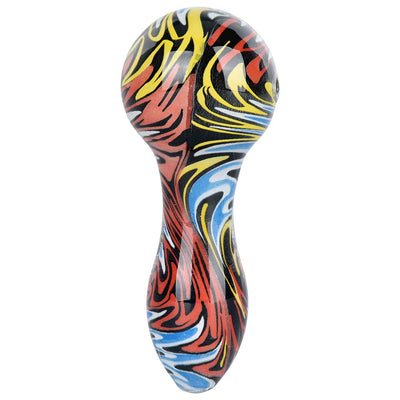 Wig Wag Colorful Print Glass Hand Pipe - 3.75" / Colors Vary