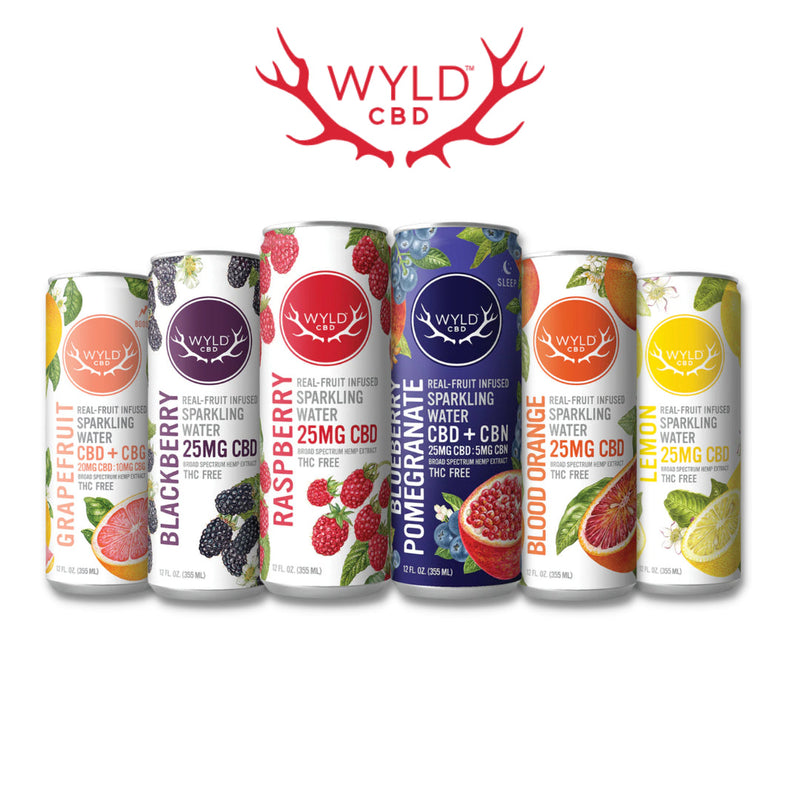 WYLD Real Fruit Infused CBD Sparkling Water 12oz - Headshop.com