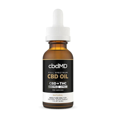 cbdMD Full Spectrum CBD Oil Tinctures - Natural - Headshop.com