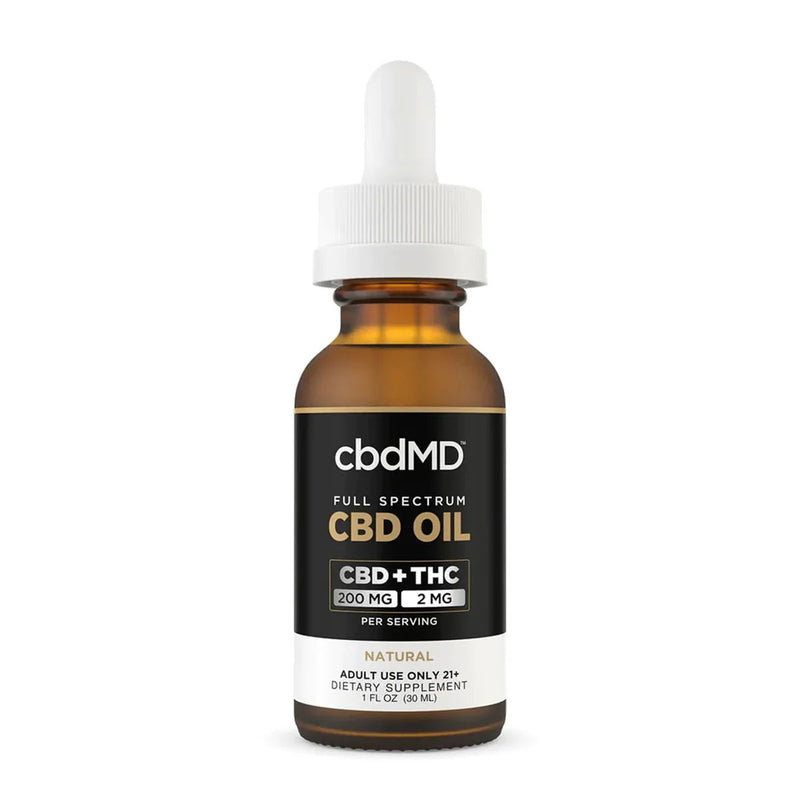 cbdMD Full Spectrum CBD Oil Tinctures - Natural - Headshop.com