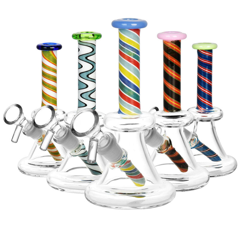 Candy Twist Water Pipe & Downstem - 6.5"/14mm F/Colors Vary - Headshop.com