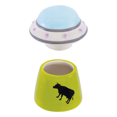 Fujima UFO Cow Ceramic Stash Jar - 4"