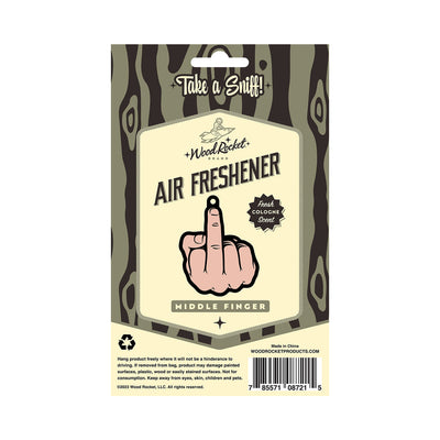 Wood Rocket Air Freshener Middle Finger Peach