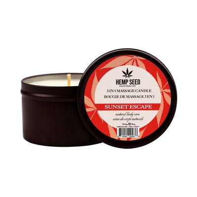 Earthly Body Hemp Seed 3-in-1 Massage Candle Sunset Escape 6 oz. - Headshop.com