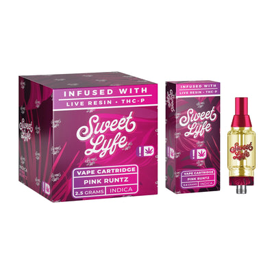 Sweet Lyfe Vape Cartridges 2.5ml w Live Resin Delta + THCP - Pink Runtz - Indica - Headshop.com