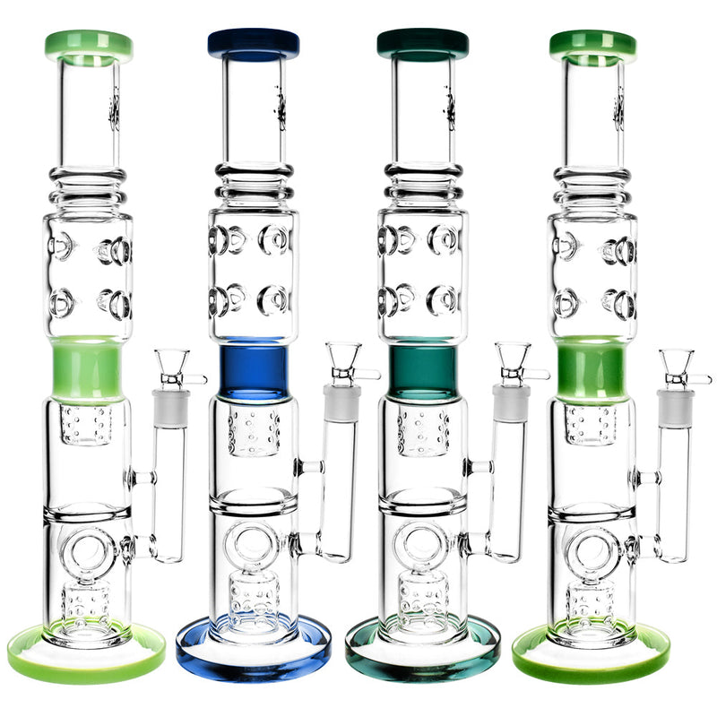 Pulsar Multi Perc Boss Water Pipe - 18"/19mm F/Colors Vary - Headshop.com