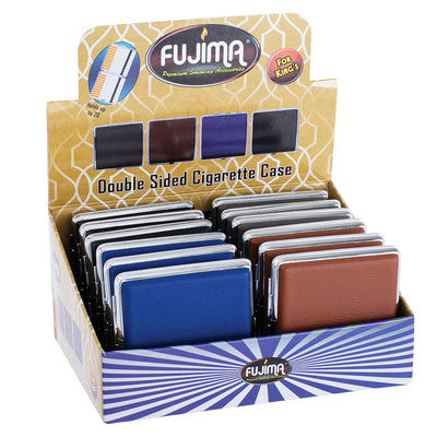 12PC DISP - Fujima Faux Leather Cigarette Case - King Size/Asst Clrs - Headshop.com