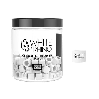 White Rhino Ceramic Drop In Dish | 50ct Jar - Headshop.com