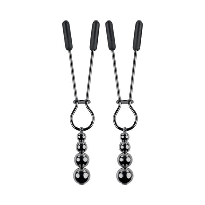 Selopa Beaded Nipple Clamps Stainless Steel Black Chrome