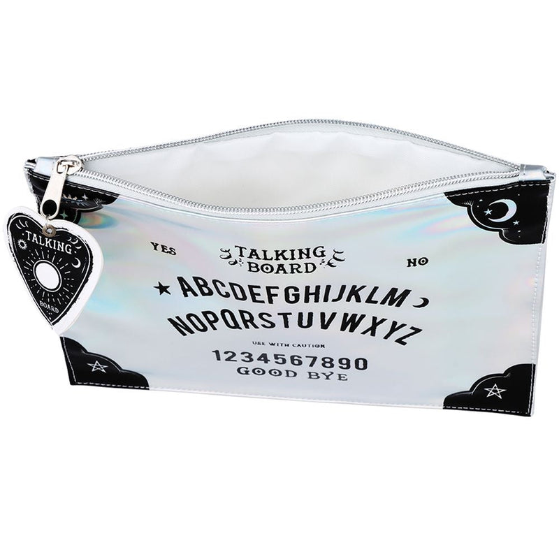 Iridescent Spirit Ouija Makeup Pouch w/ Planchette Zipper Pull - 10.5"x7"