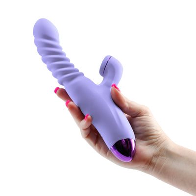 Luxe Nova Rechargeable Thrusting & Throbbing Stimulator Purple