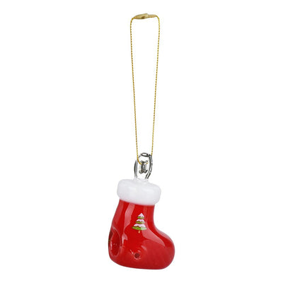 Santa's Secret Hangable Glass Christmas Ornament Hand Pipe - 2.5" / Stocking - Headshop.com