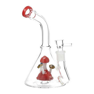 A Shroom Above Conical Glass Water Pipe - 7" / 14mm F / Colors Vary - Headshop.com