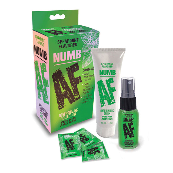 Numb AF Spearmint Flavored Desensitizing Collection Cream, Spray & Mints