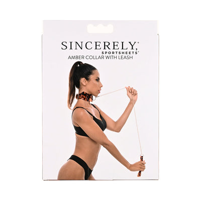 Sincerely, Sportsheets Amber Adjustable Collar with Leash Tortoiseshell - Headshop.com