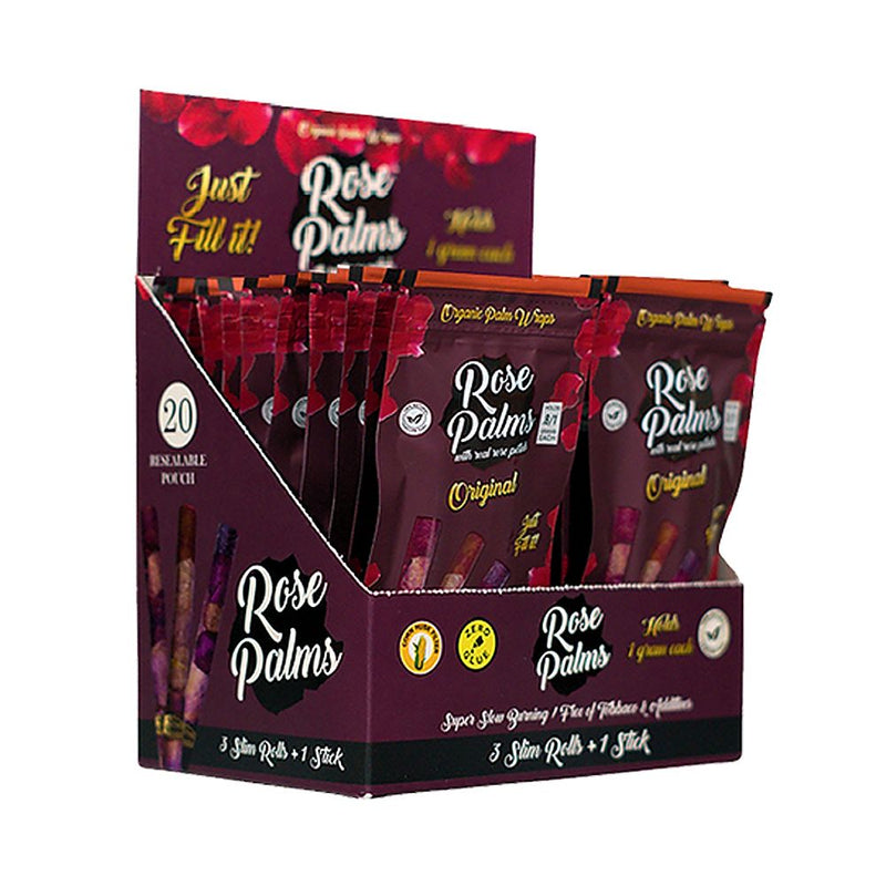 Rose Palms Rose Wraps | Slim | 3pc | 20pk - Headshop.com