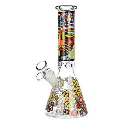 Abstract Art Beaker Water Pipe - 9.75"/14mm F/Designs Vary - Headshop.com