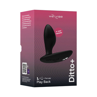 We-Vibe Ditto+ Rechargeable Remote-Controlled Silicone Vibrating Anal Plug Satin Black