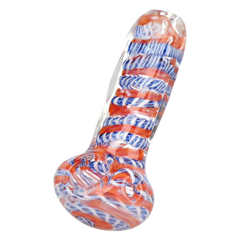 End Of My Rope Square Stem Glass Spoon Pipe - 3.5" / Colors Vary - Headshop.com